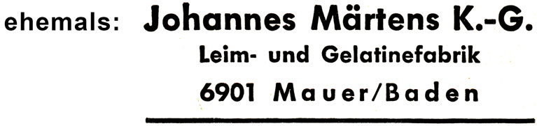 Johannes Märtens KG Glutinleime: Knochenleim, Hasenleim, Hautleim